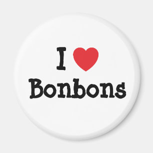 I Liebe Bonbons Herzstück T - Shirt Magnet