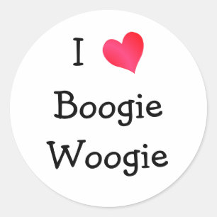 I Liebe Boogie Woogie Runder Aufkleber