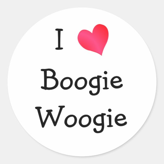 I Liebe Boogie Woogie Runder Aufkleber (Vorderseite)