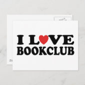 I Liebe Bookclub Postkarte (Vorne/Hinten)