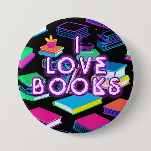 I Liebe Books farbenfroh 2 Button (Vorderseite)
