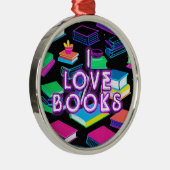 I Liebe Books farbenfroh 2 Ornament Aus Metall (Rechts)