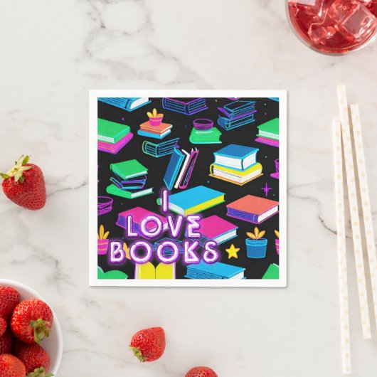 I Liebe Books farbenfroh 2 Serviette (Beispiel)