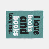 I Liebe Books Fleece Blanket (aquamarin und weiß) (Vorderseite (Horizontal))