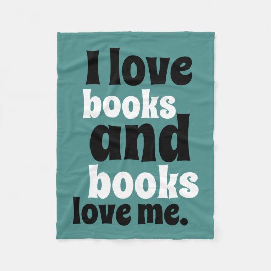 I Liebe Books Fleece Blanket (aquamarin und weiß) (Vorderseite)