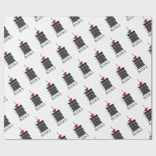 "I Liebe Books" Geschenkpapier (Flach)