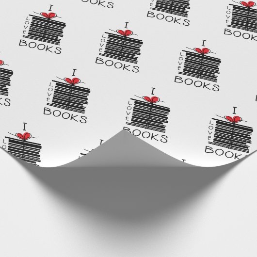 "I Liebe Books" Geschenkpapier (Ecke)