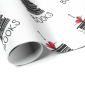 "I Liebe Books" Geschenkpapier (Rolleneckpunkt)