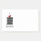 "I Liebe Books" Post-it Klebezettel (Vorderseite)