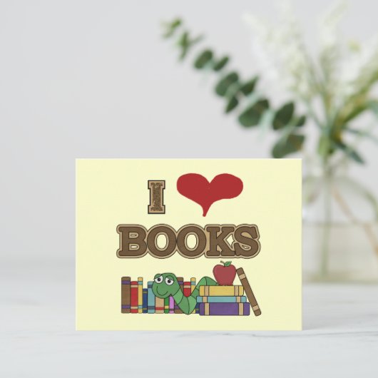 I Liebe Books Postkarte (Stehend Vorderseite)