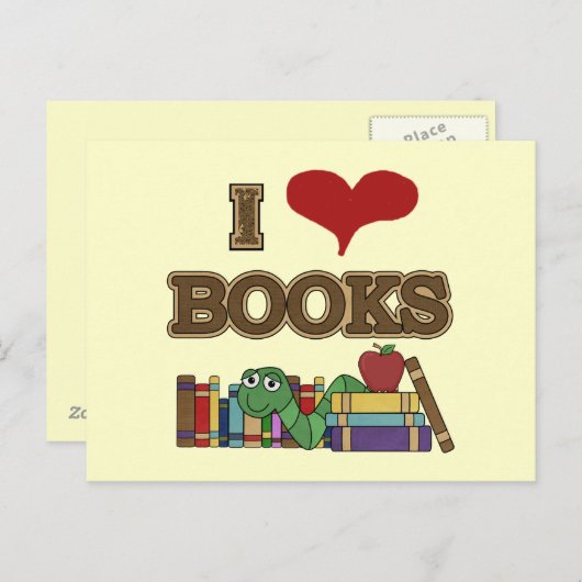 I Liebe Books Postkarte (Vorne/Hinten)