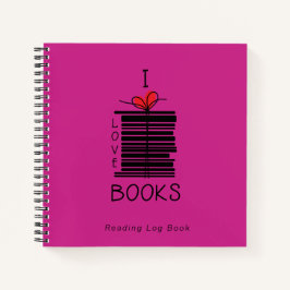 "I Liebe Books" Reading Log Journal Notizblock