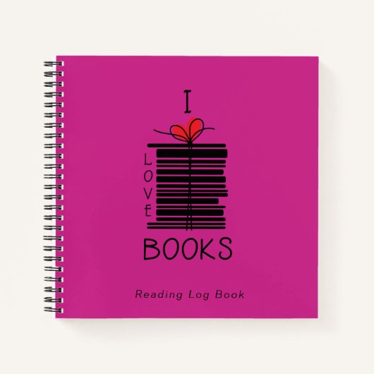 "I Liebe Books" Reading Log Journal Notizblock (Vorderseite)