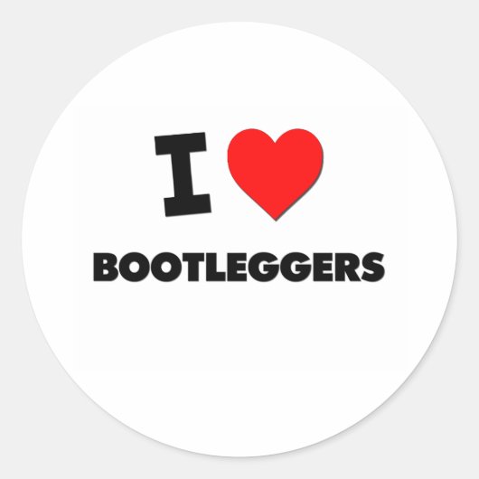 I Liebe Bootleggers Runder Aufkleber (Vorderseite)
