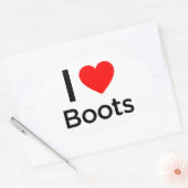 I Liebe Boots Ovaler Aufkleber (Umschlag)