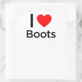 I Liebe Boots Ovaler Aufkleber (Tasche)