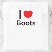 I Liebe Boots Rechteckiger Aufkleber (Tasche)