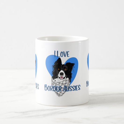 I Liebe Border Aussies Enthusiasten Kaffeetasse (Mittel)
