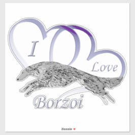 I Liebe Borzoi Die Vinyl Sticker schneiden