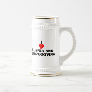I Liebe Bosnien und Herzegowina Bierglas