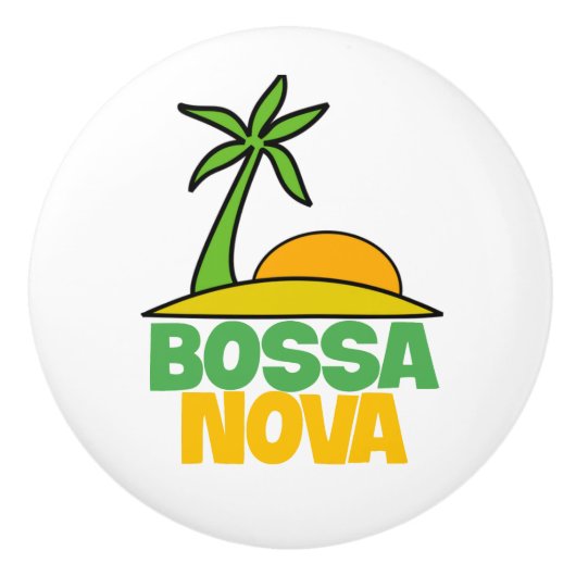 I Liebe Bossa Nova Geschenk für brasilianische Mus Keramikknauf (Vorderseite)