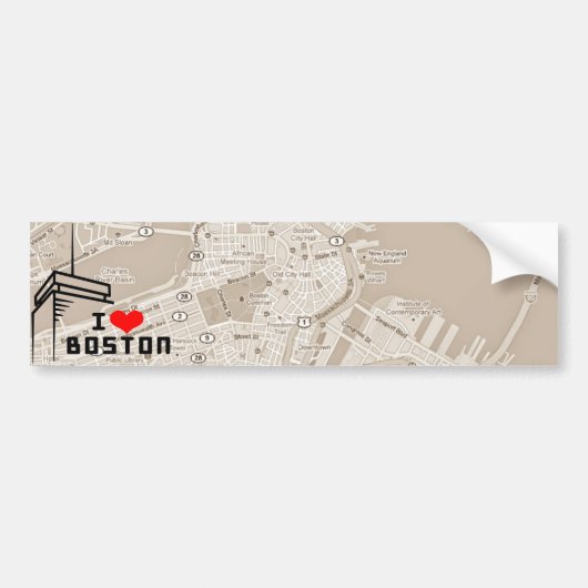 I Liebe-Boston-Autoaufkleber Autoaufkleber (Vorne)