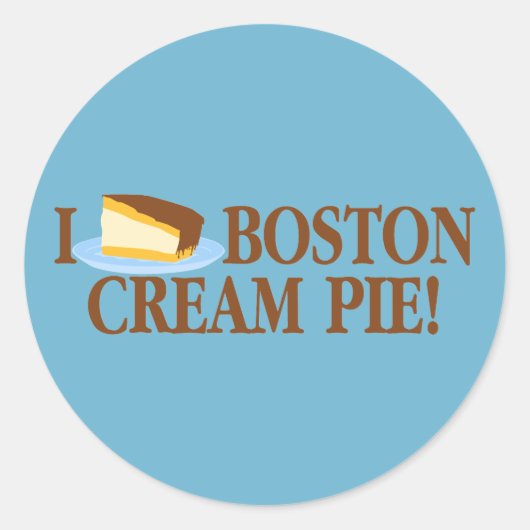 I Liebe Boston Cream Pie Runder Aufkleber (Vorderseite)