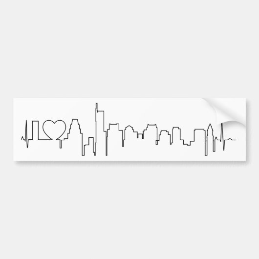 I Liebe Boston in einer außerordentlichen ecg Art Autoaufkleber (Vorne)