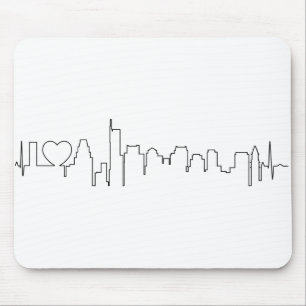 I Liebe Boston in einer außerordentlichen ecg Art Mousepad
