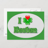 i Liebe Boston - Kleber Postkarte (Vorne/Hinten)