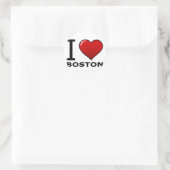 I LIEBE BOSTON, MA - MASSACHUSETTEN RUNDER AUFKLEBER (Tasche)