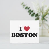 I Liebe Boston Massachusetts Postkarte (Stehend Vorderseite)