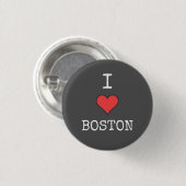 "I Liebe Boston" Round Button - Boston Swak Design (Vorne & Hinten)