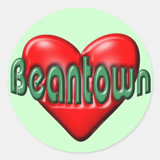 I Liebe Boston Runder Aufkleber (Vorderseite)