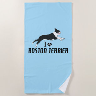 I Liebe Boston Terrier Dog Strandtuch