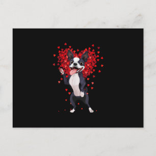 I Liebe Boston Terrier Funny Heart Valentine Gesch Feiertagspostkarte