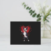 I Liebe Boston Terrier Funny Heart Valentine Gesch Postkarte (Stehend Vorderseite)
