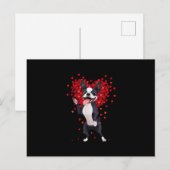 I Liebe Boston Terrier Funny Heart Valentine Gesch Postkarte (Vorne/Hinten)