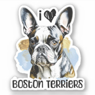 I Liebe Boston Terriers Aufkleber