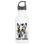 I Liebe Boston Terriers Edelstahlflasche (Vorderseite)