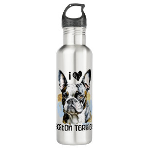 I Liebe Boston Terriers Edelstahlflasche