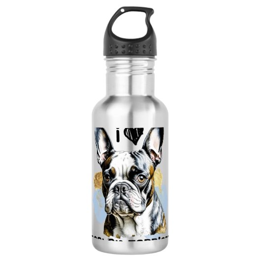 I Liebe Boston Terriers Edelstahlflasche (Vorderseite)