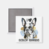 I Liebe Boston Terriers Magnet (Vorderseite/Rückseite)
