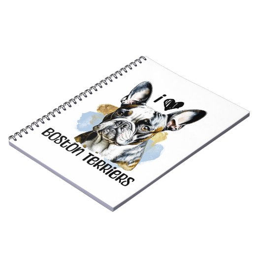 I Liebe Boston Terriers Notizblock (Linke Seite)