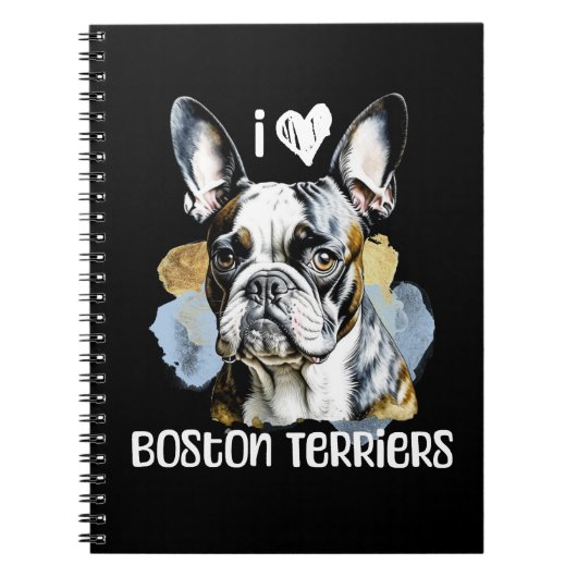 I Liebe Boston Terriers Notizblock (Vorderseite)
