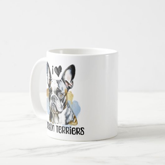 I Liebe Boston Terriers Personalisiert Kaffeetasse (Vorderseite Links)
