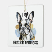 I Liebe Boston Terriers Personalisiert Keramikornament (Links)