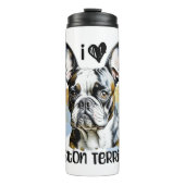 I Liebe Boston Terriers Thermosbecher (Vorderseite)