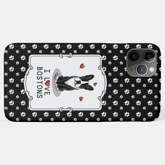 I Liebe Bostons Boston Terriers (schwarz & weiß) Case-Mate iPhone Hülle (Rückseite (Horizontal))