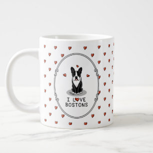 I Liebe Bostons Boston Terriers (schwarz & weiß) Jumbo-Tasse